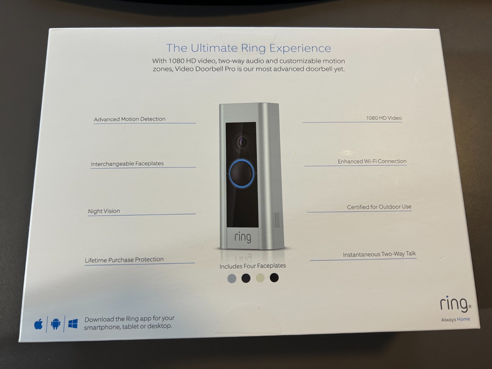 Ring video doorbell pro hardwired with a crack in button and functions as normal