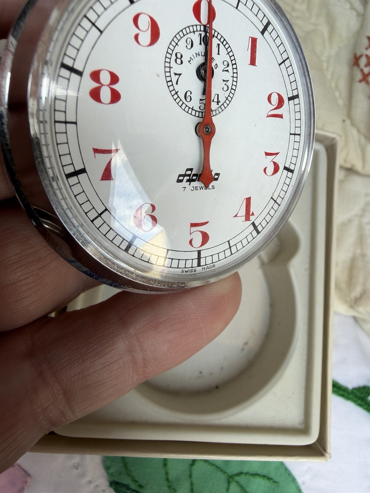 Vtg Aristo Apollo Mechanical Stopwatch Silver Timer with Box & Original Receipt!