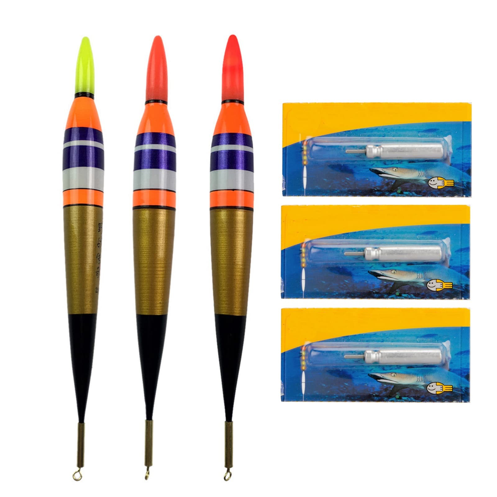 LED Bobbers - Lighted Floats for Night Fishing, 3pcs #1.0, 1/8oz