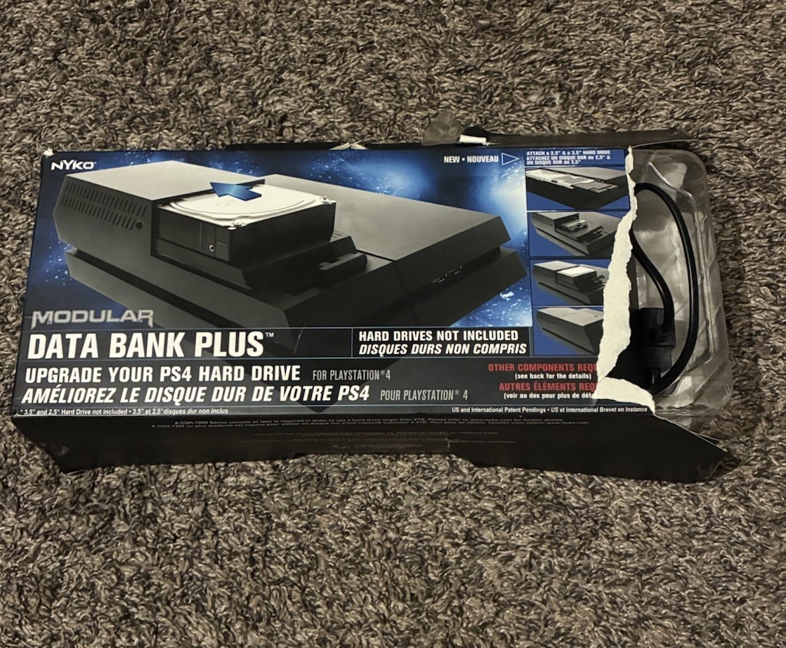 Nyko Data Bank Plus Modular Hard Drive Housing Black for PlayStation 4 PS4