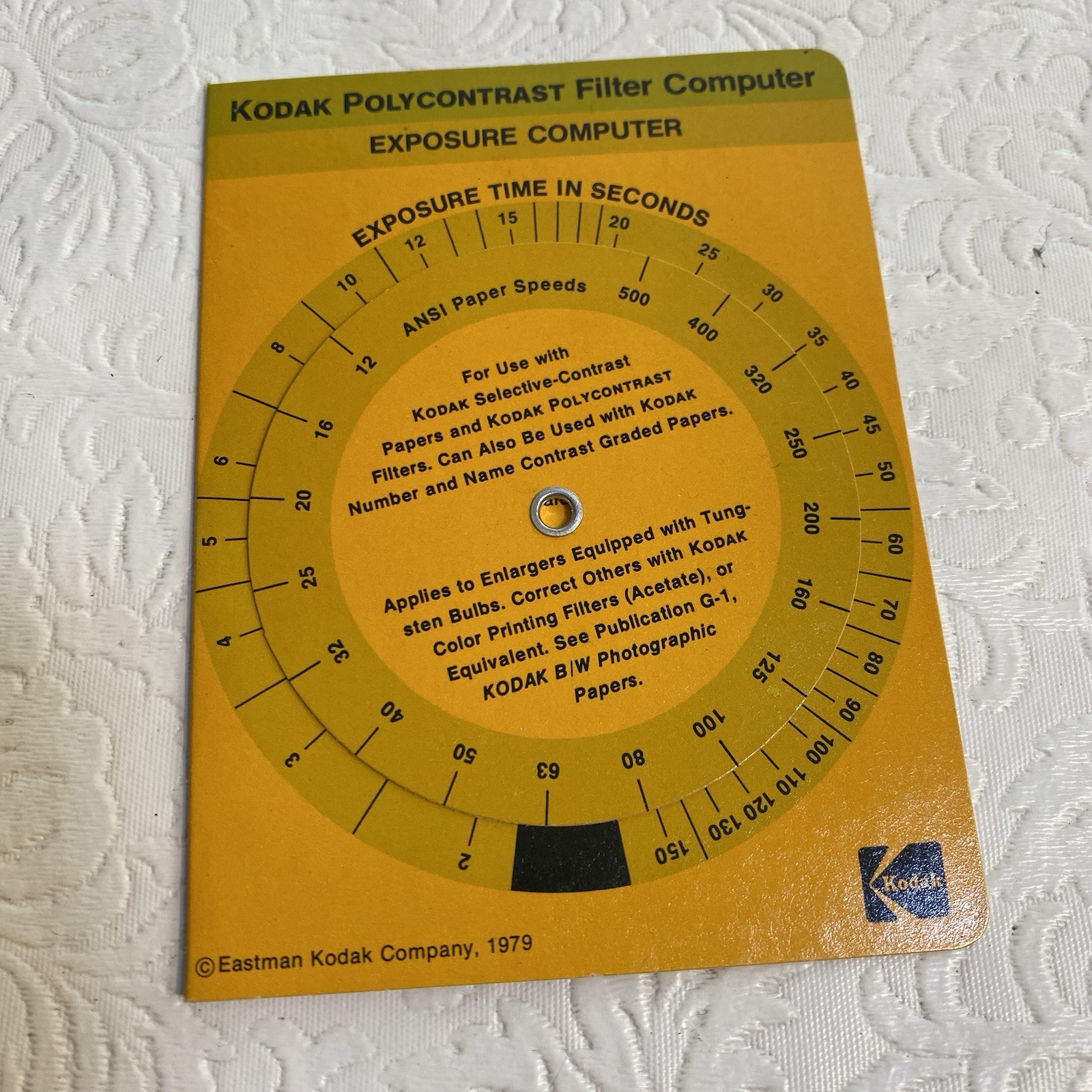 Vintage Kodak Polycontrast Filter Exposure Time Computer 1979 Darkroom Companion
