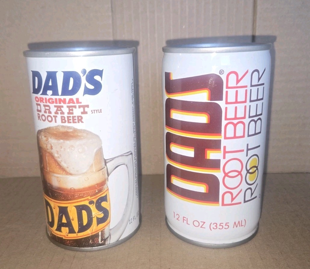 Dad's Root Beer Cans - 2 Different Designs- Vintage 1970s NICE!