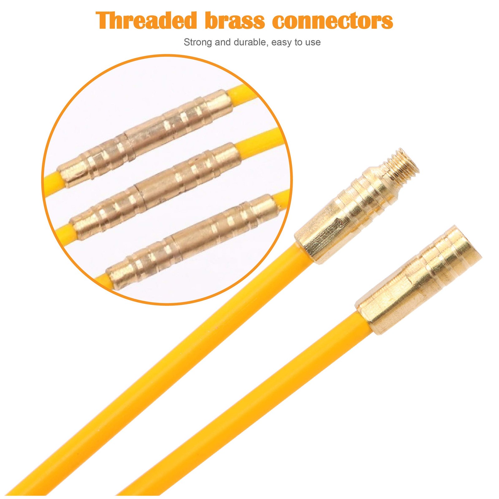 25FT Fiberglass Fish Tape Electrical Wire Cable Pulling Kit with Attachments