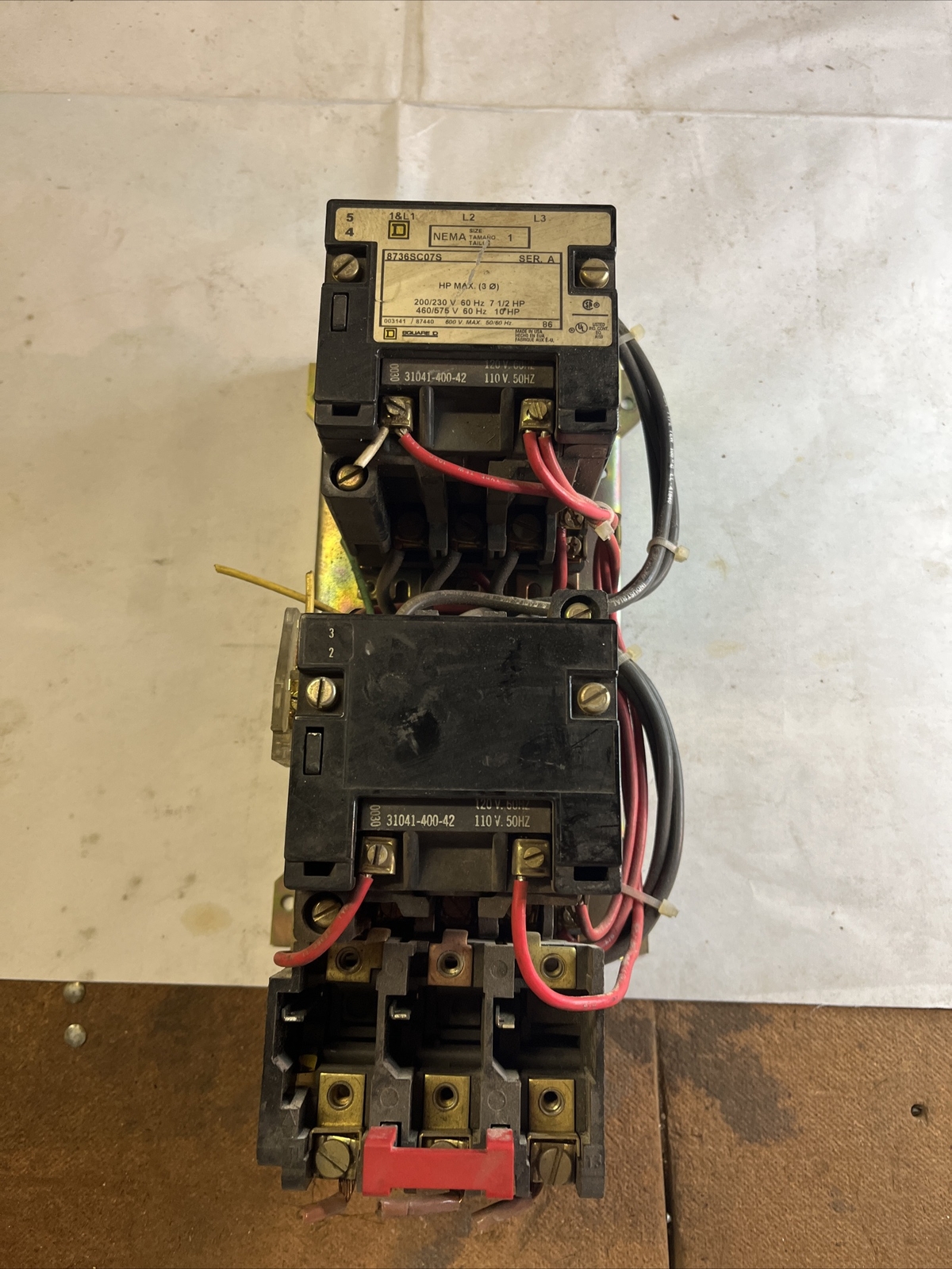 Square D 8736SC07S Series A, Nema Size 1, 120V Coil Starter 200/230 Vac, 3 Pole