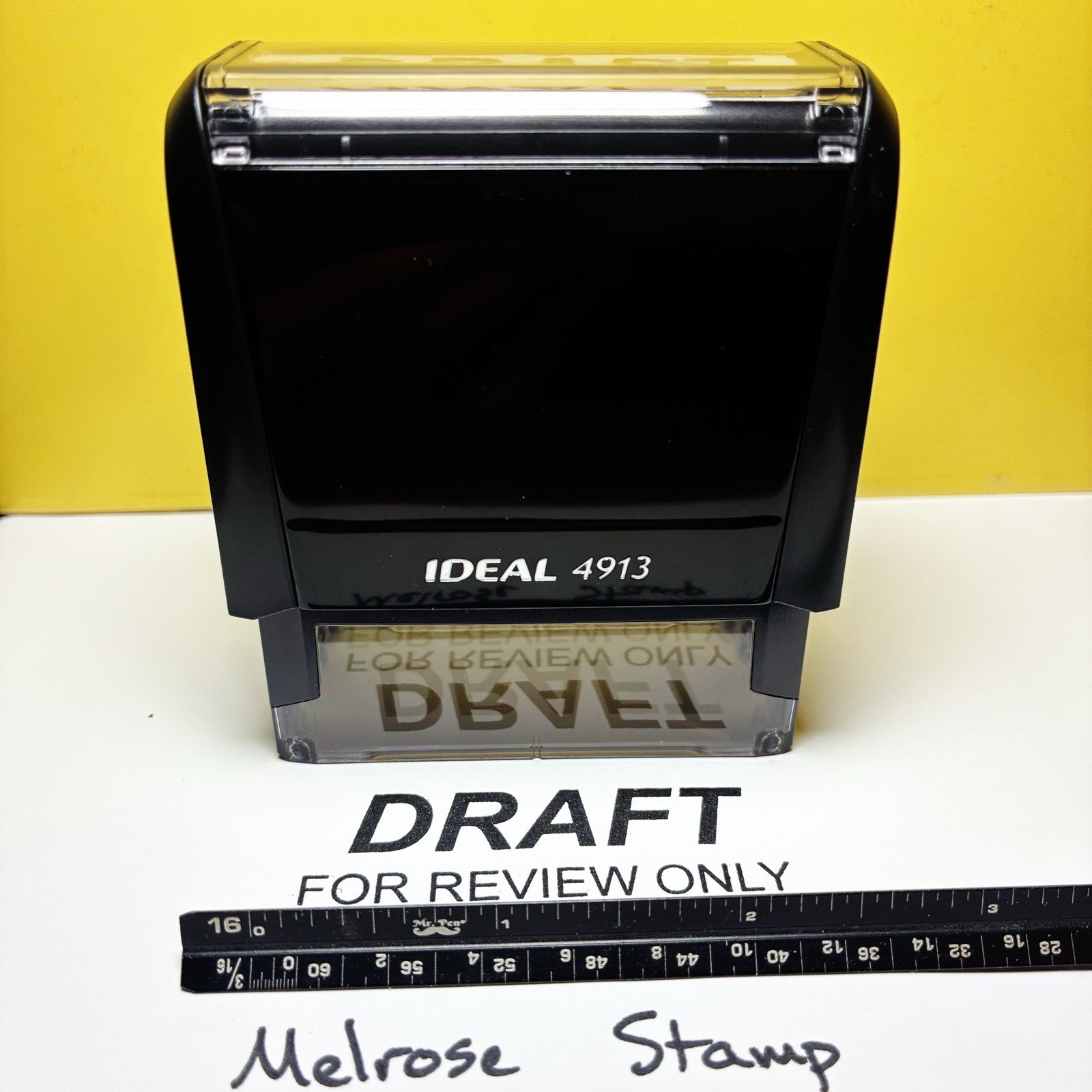 Draft For Review Only Rubber Stamp Black Ink Self Inking Ideal 4913