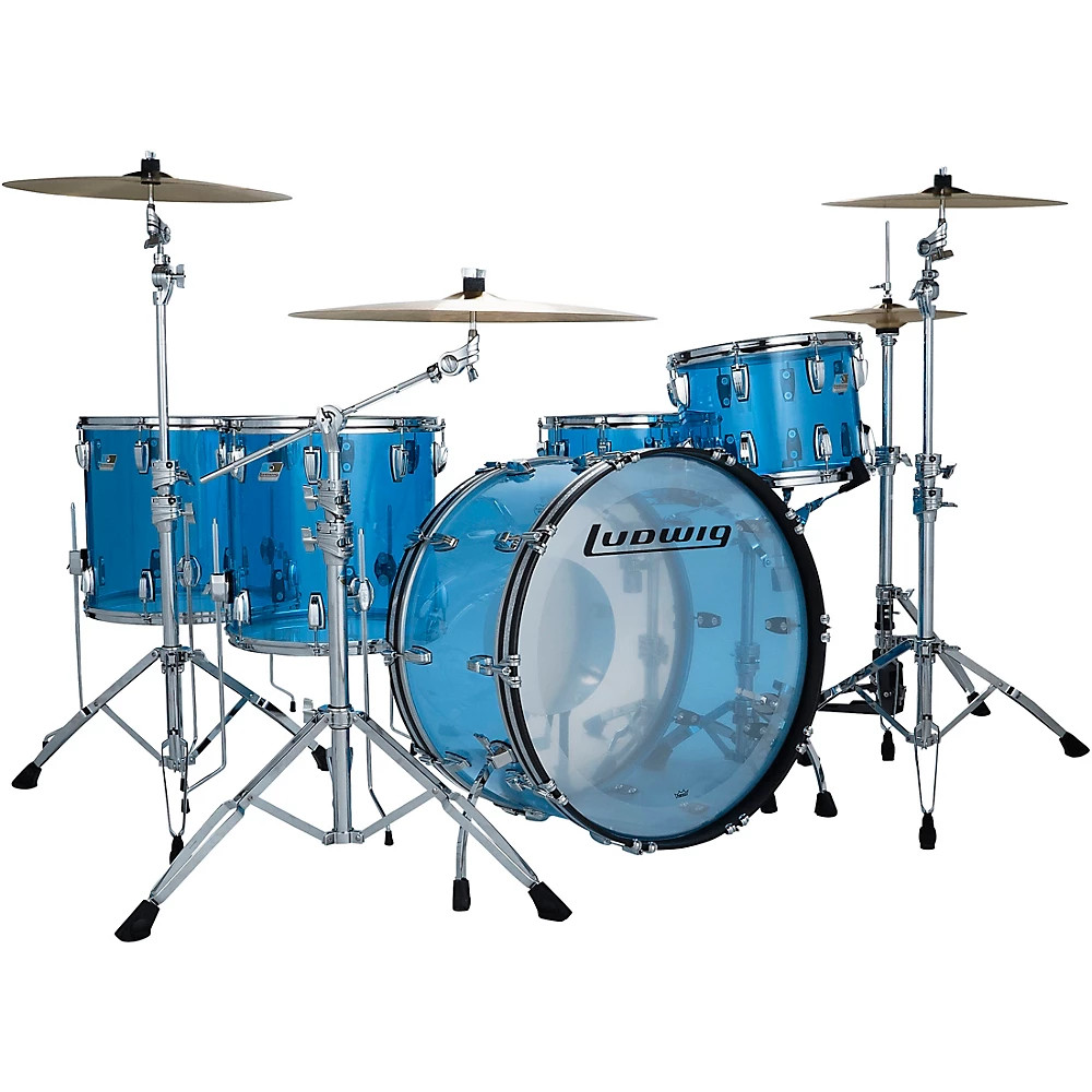Ludwig Vistalite Zep 4-Piece Drum Shell Pack - Blue