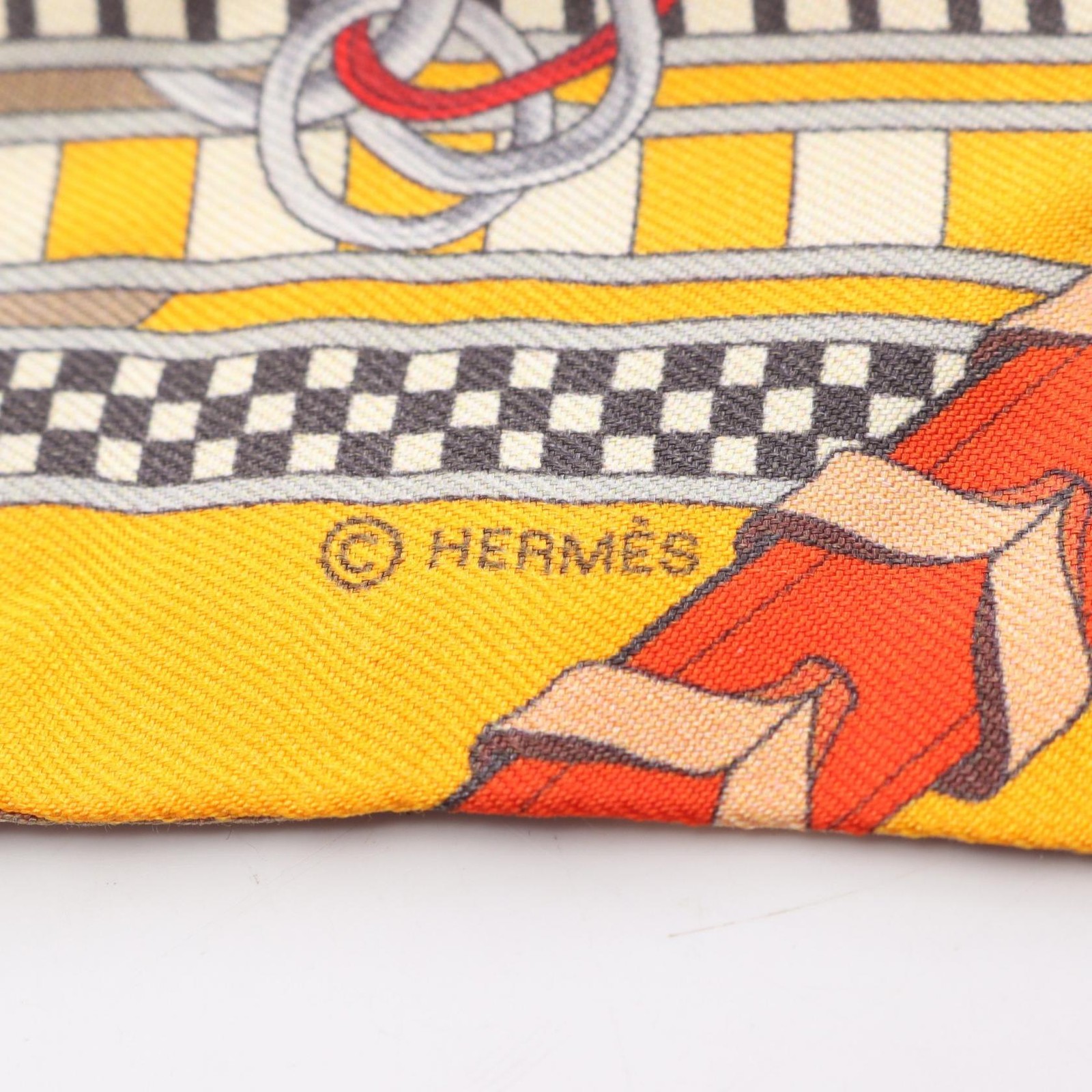 Hermes Twilly Brides Et Gris Scarf Clothing Silk Orange / Multicolor Used