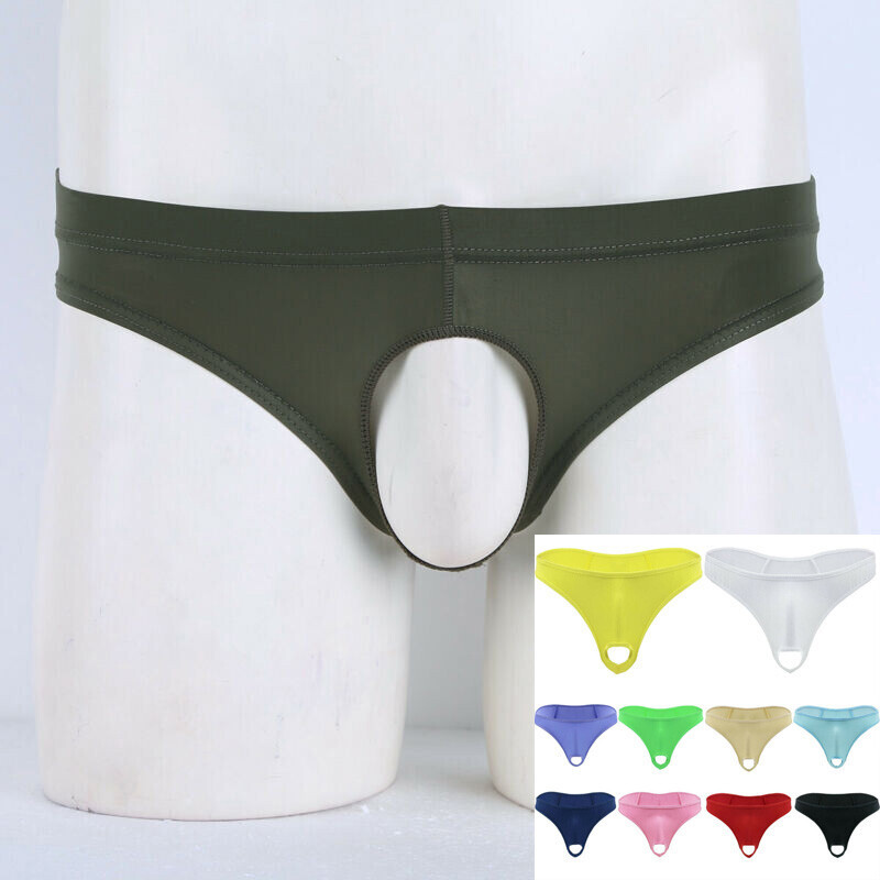 Men's Open Penis Hole Thong Micro G-string Bikini Briefs Lingerie Underwear us