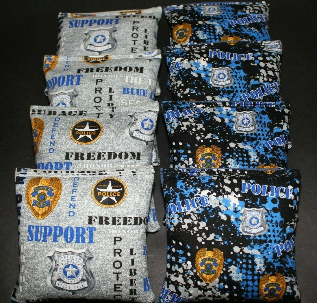 Support Local POLICE Blue Lives Matter 8 ACA Regulation Cornhole Bean Bags