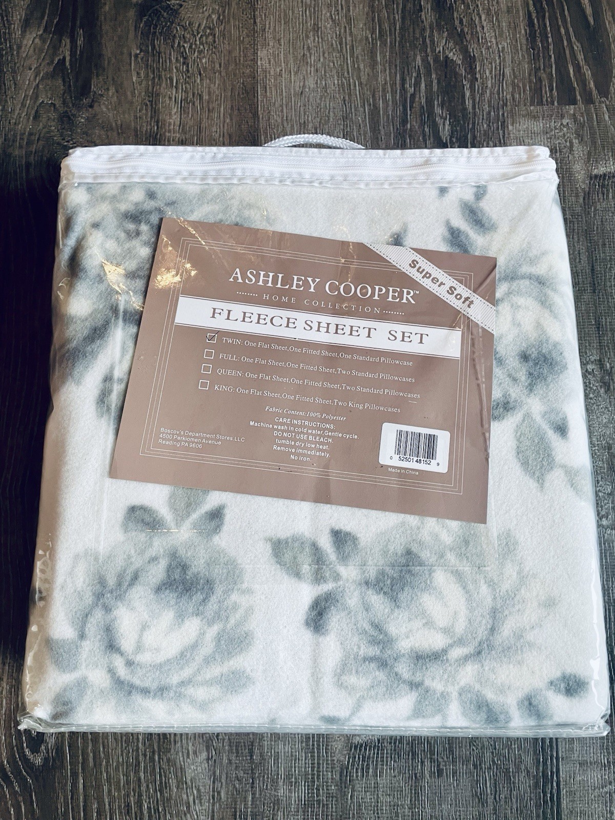 Ashley Cooper Twin Size Fleece Sheet Set 3 Piece Set