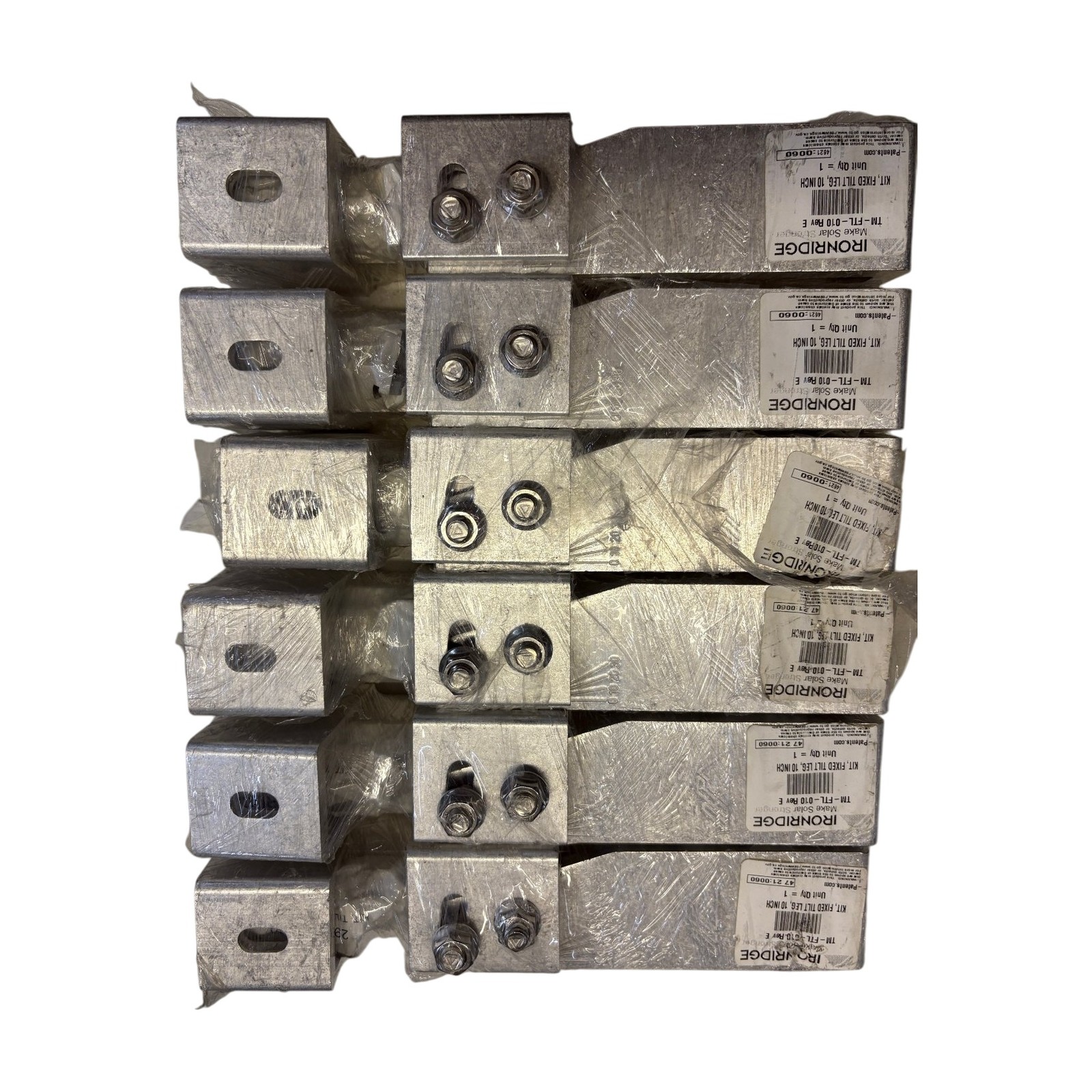 LOT OF 6 IronRidge TM-FTL-010 Fixed Tilt Leg Kit 10 Inch Solar Racking