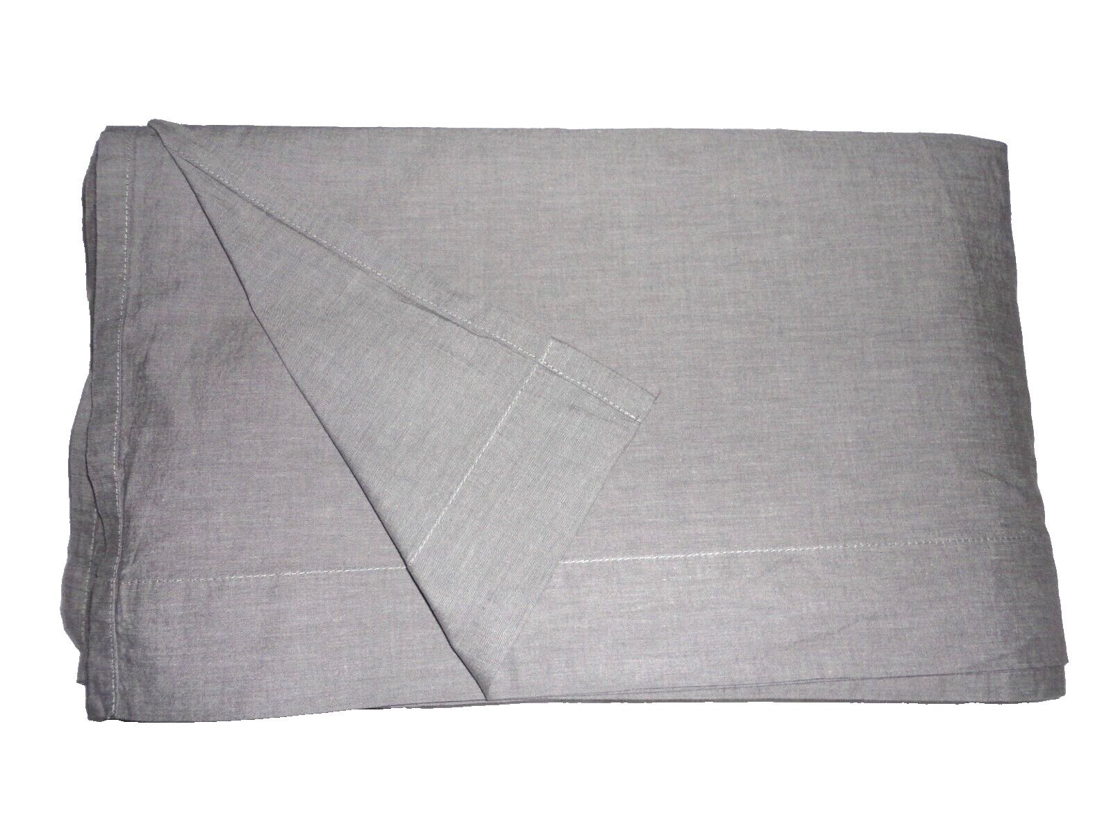 TARGET THRESHOLD CHAMBRAY MEDIUM GRAY DENIM CALIFORNIA KING FLAT SHEET 107X100