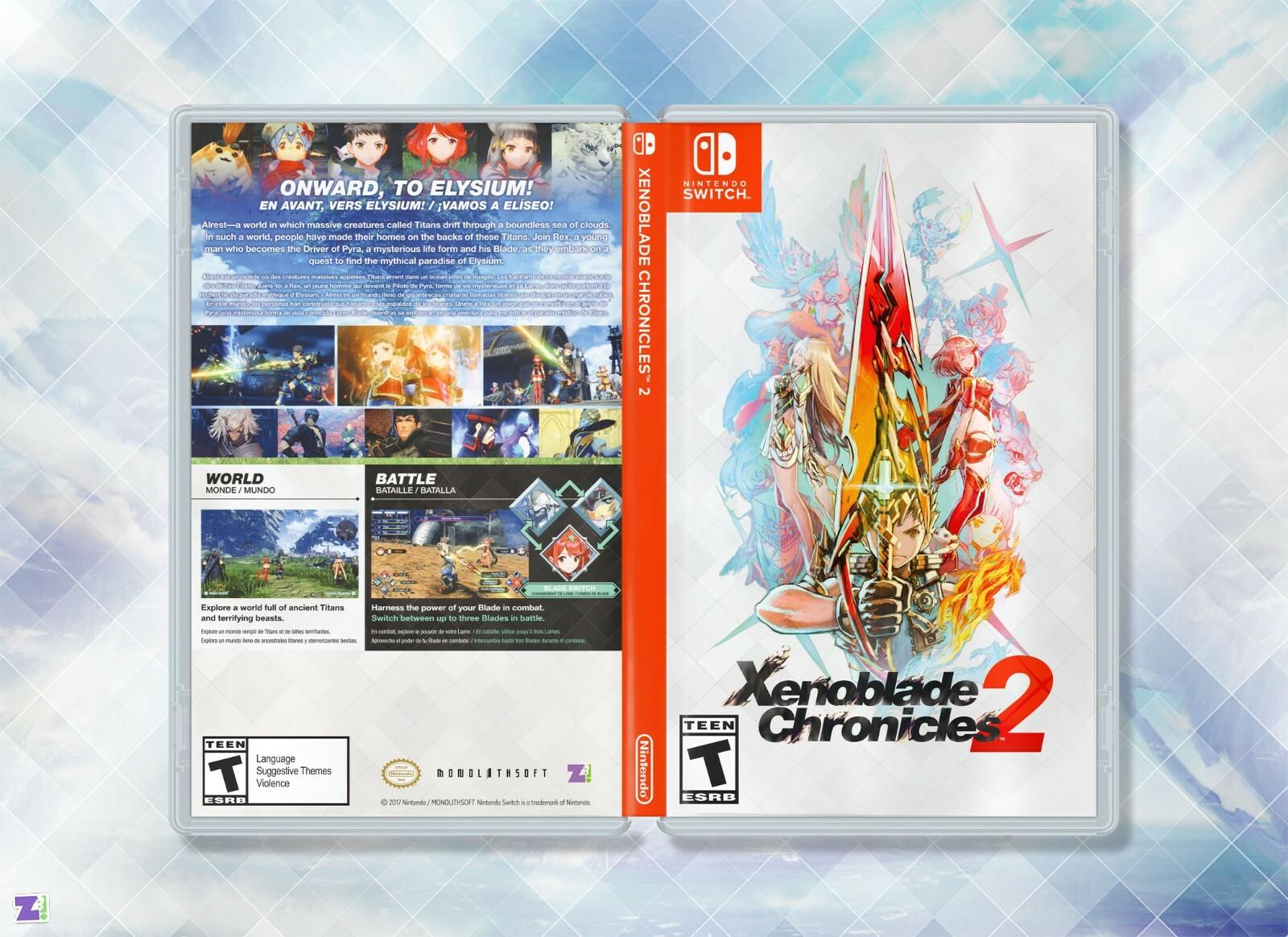 Xenoblade Chronicles 2 Cover Art: Custom Art, Insert & Case, Nintendo Switch