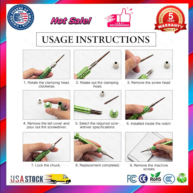 6 in 1 Torx Screwdriver For Watch iPhone Tool Micro Screw Cellphone Repair Set