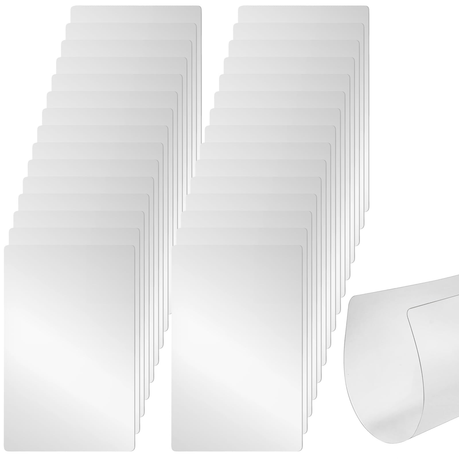 30 Pack Plastic Cutting Board Mats, Flexible Clear Cutting Mats 17 x 11 In, K...