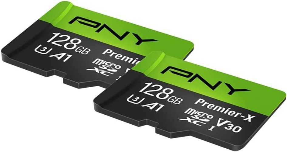 High-Speed 128GB microSDXC Class 10 Card - Waterproof & Shockproof - 2-Pack