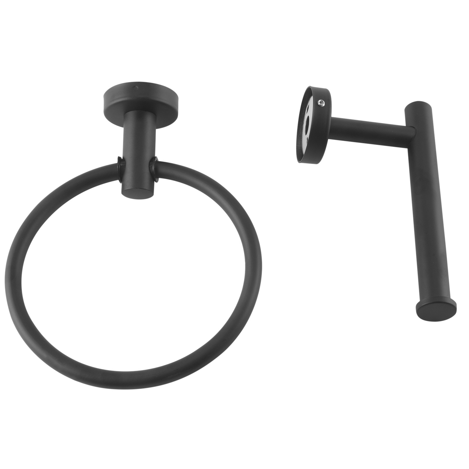 2Pcs Bathroom Hardware Black Towel  and Toilet  Holder Stainless Steel2740