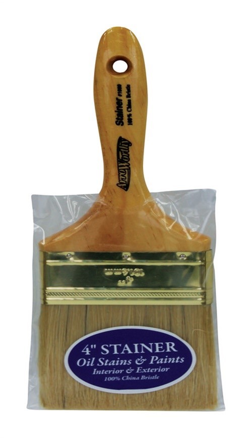 ArroWorthy 1080 Econo China Bristle Wood Oil Stainer Brush 4 in.