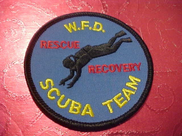 W.F.D. SCUBA TEAM FIRE PATCH SHOULDER SIZE UNUSED 3 INCH