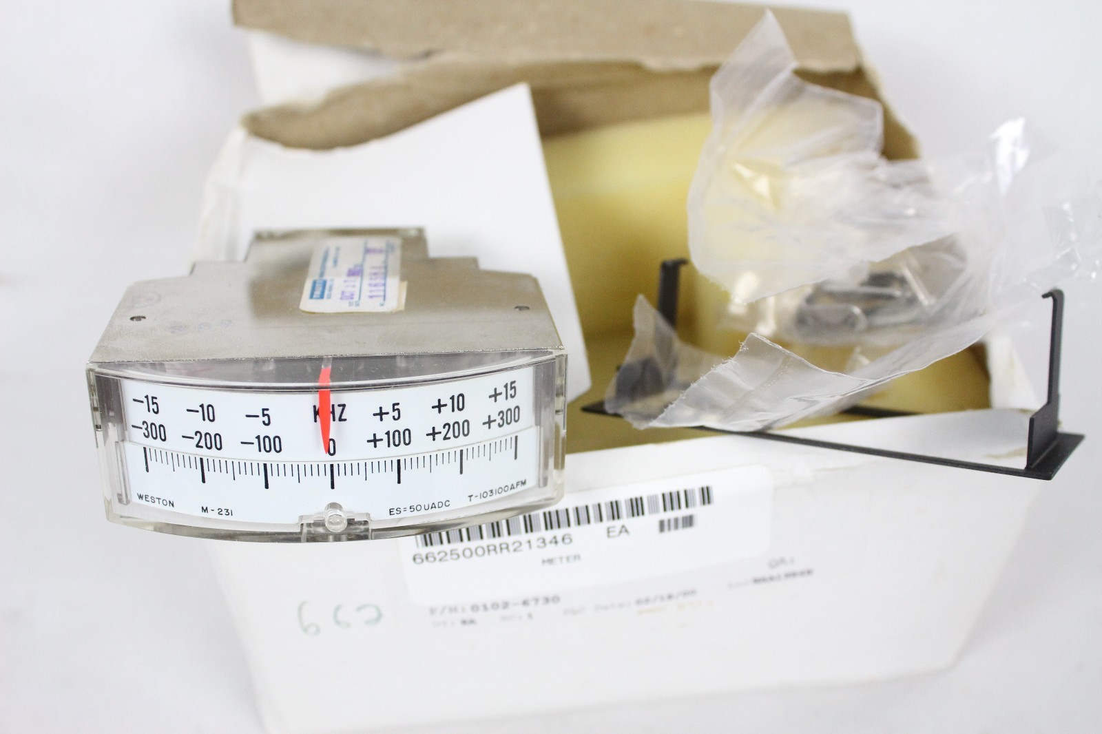 NOS Weston KHZ M-231 Panel Meter Gauge ES=50UADC T-103100AFM NIB Part Vintage