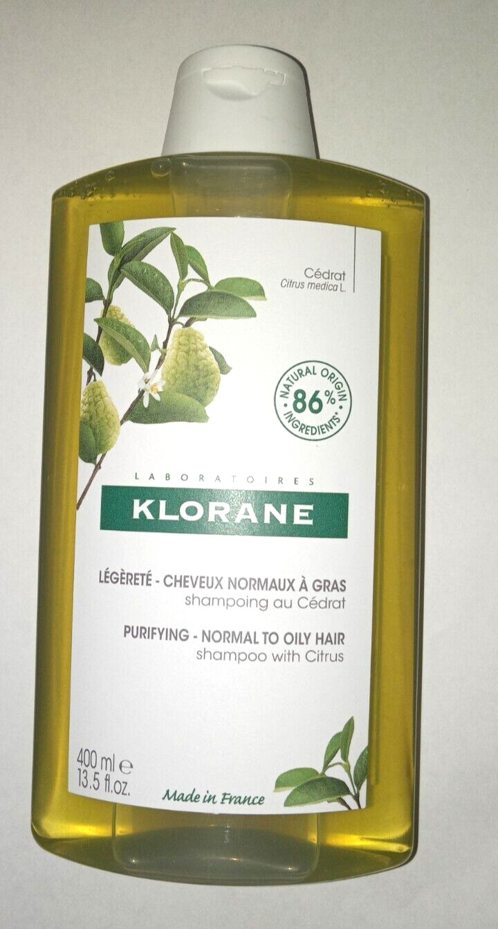 Klorane Purifying Shampoo w/Citrus, Normal to Oily Hair, 13.5 fl oz