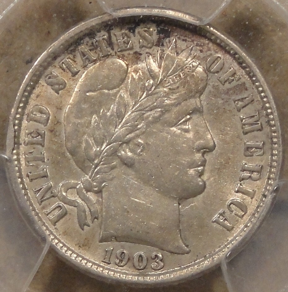 1903-O Barber Dime 10c PCGS Certified AU55