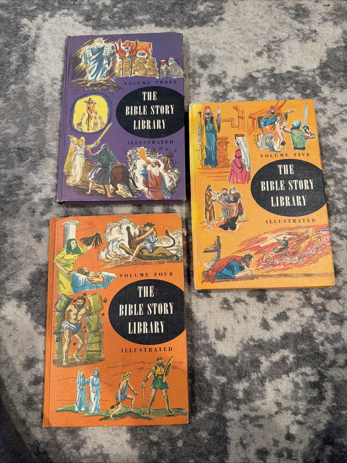 Vintage 1957 The Bible Story Library Volumes 3 4 5 Illustrated HC Make offer HC