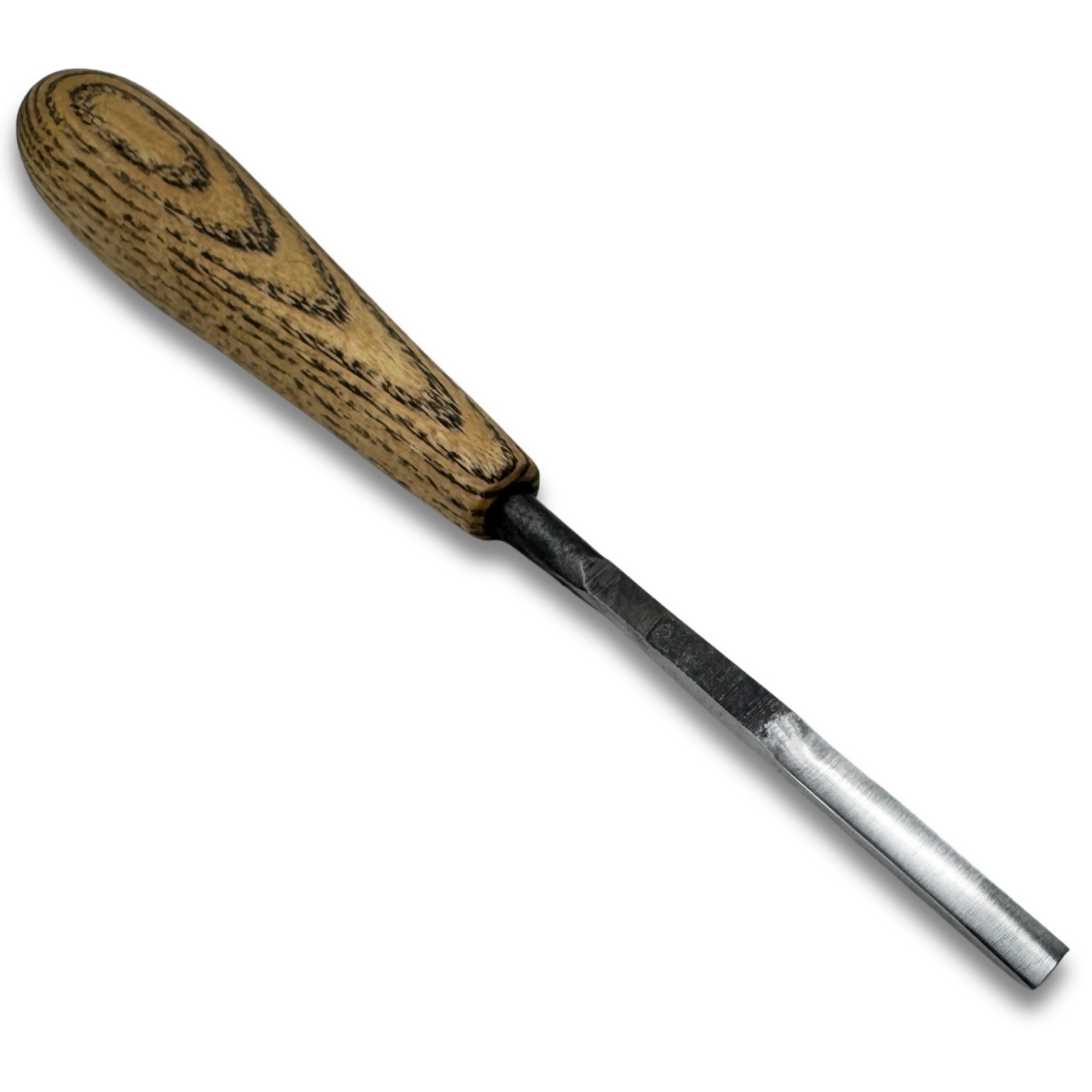 Hand-Forged Small Carving Gouge – 52100 Steel, Ash Handle, For Detail Carving.