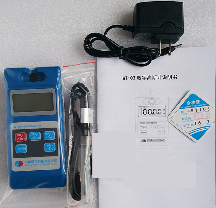 Quality Gauss Tesla meter WT103 gauss meter Magnetic Field Tester + Metal probe
