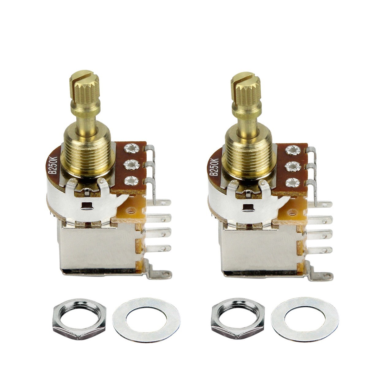 2PCS B250K Guitar Push-Push Copper Potentiometer Tone Audio Control Short Shaft
