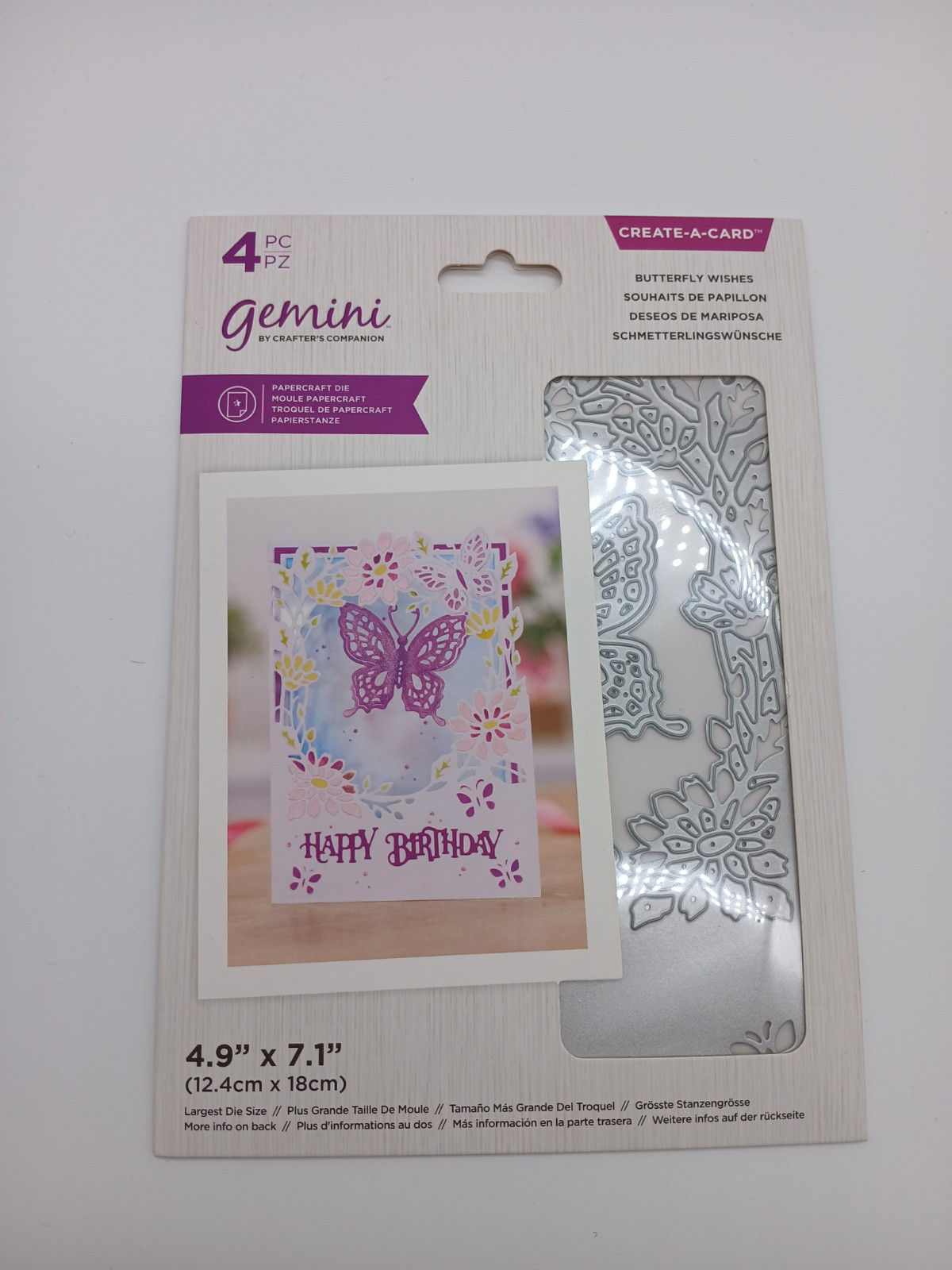 Crafter's Companion Gemini Create A Card Butterfly Wishes Papercraft Die New