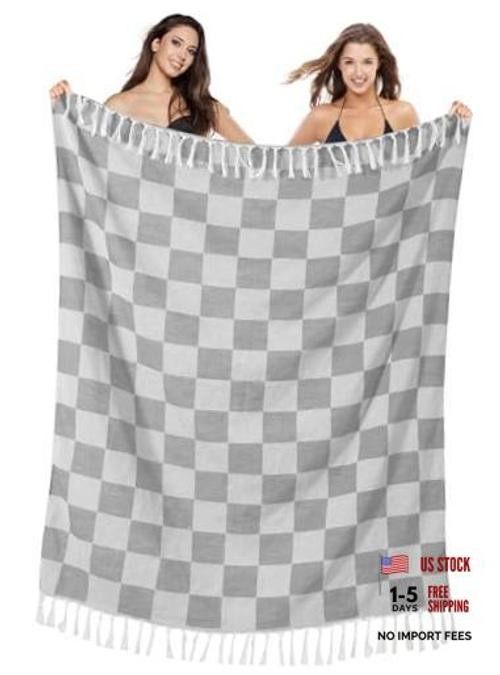 Turkish Beach Towels Boho Bedroom Living Room Accessories 50x69 Inch 1 L Gray