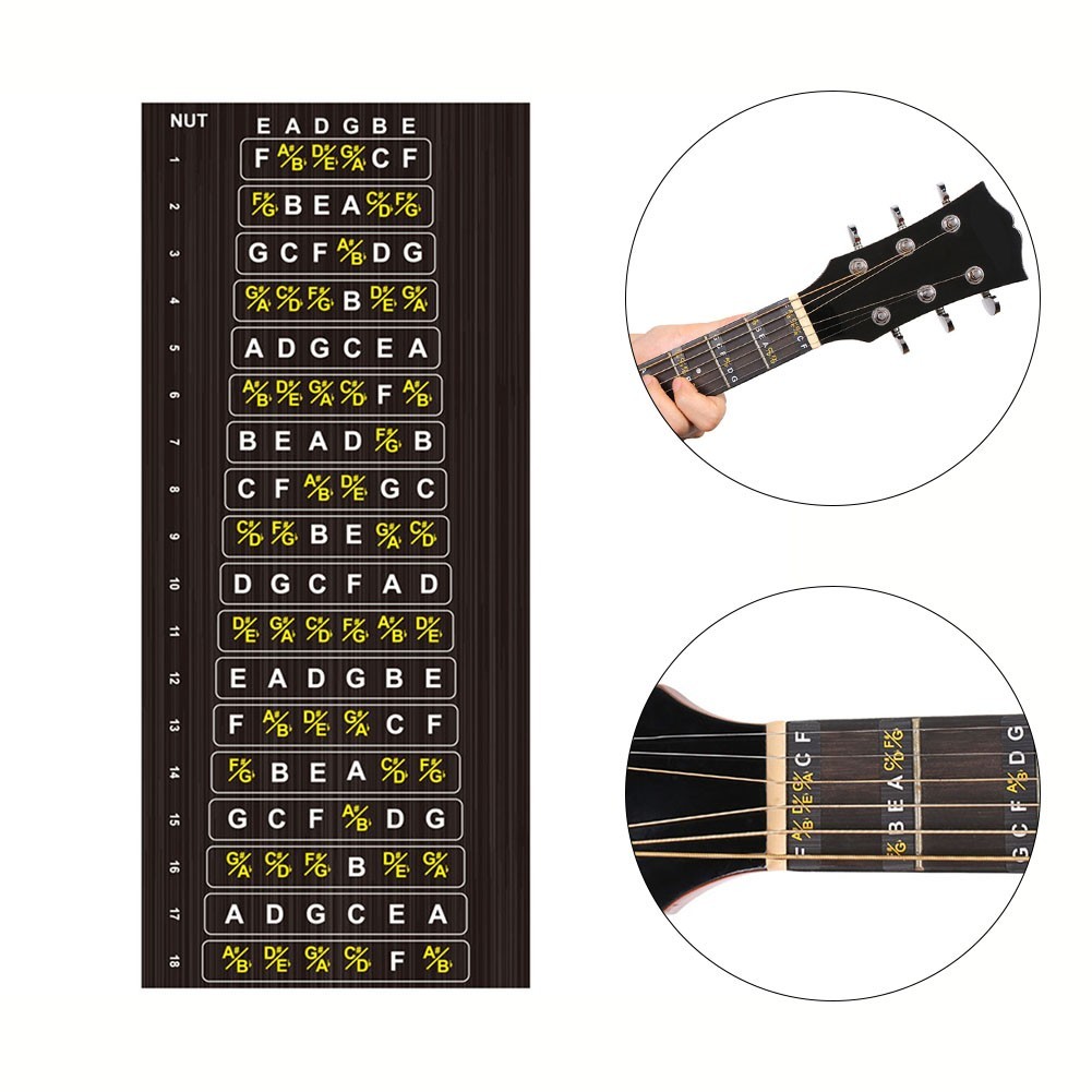 Entertainment Sticker Decals Scales String Beginner Easy To Install Fret