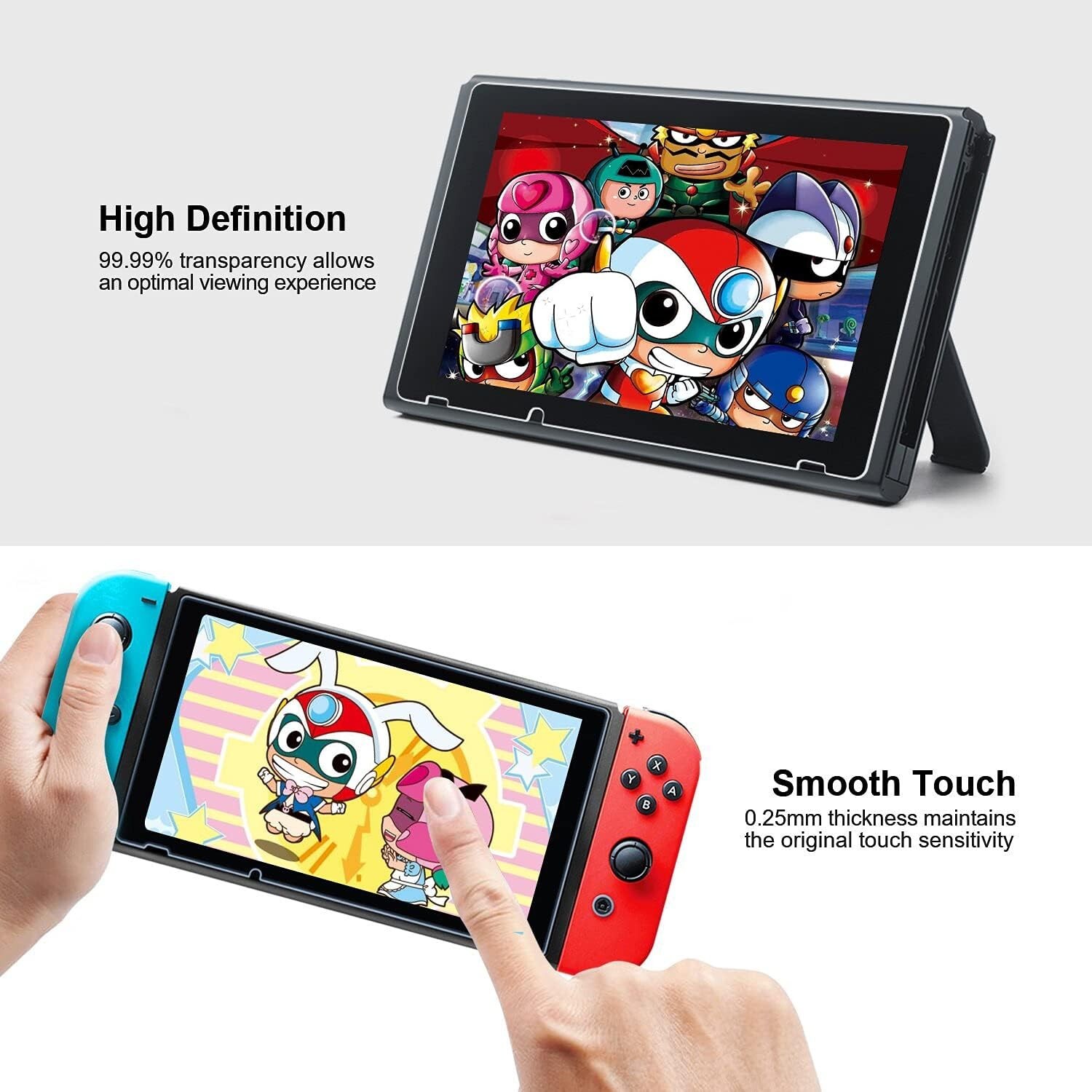 3-Pack Screen Protector for Nintendo Switch 6.2'',HD Clear Anti-Scratch