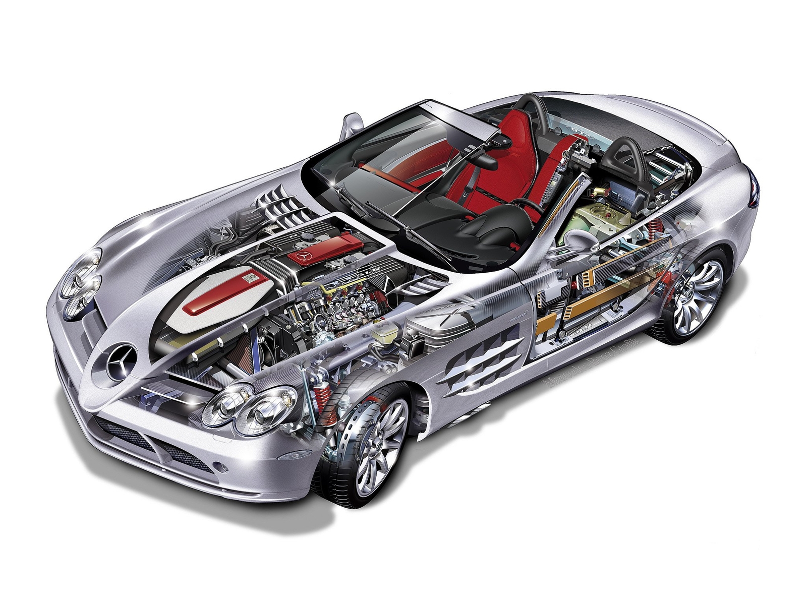Cars mercedes benz slr mclaren roadster Desk Mat Stitched