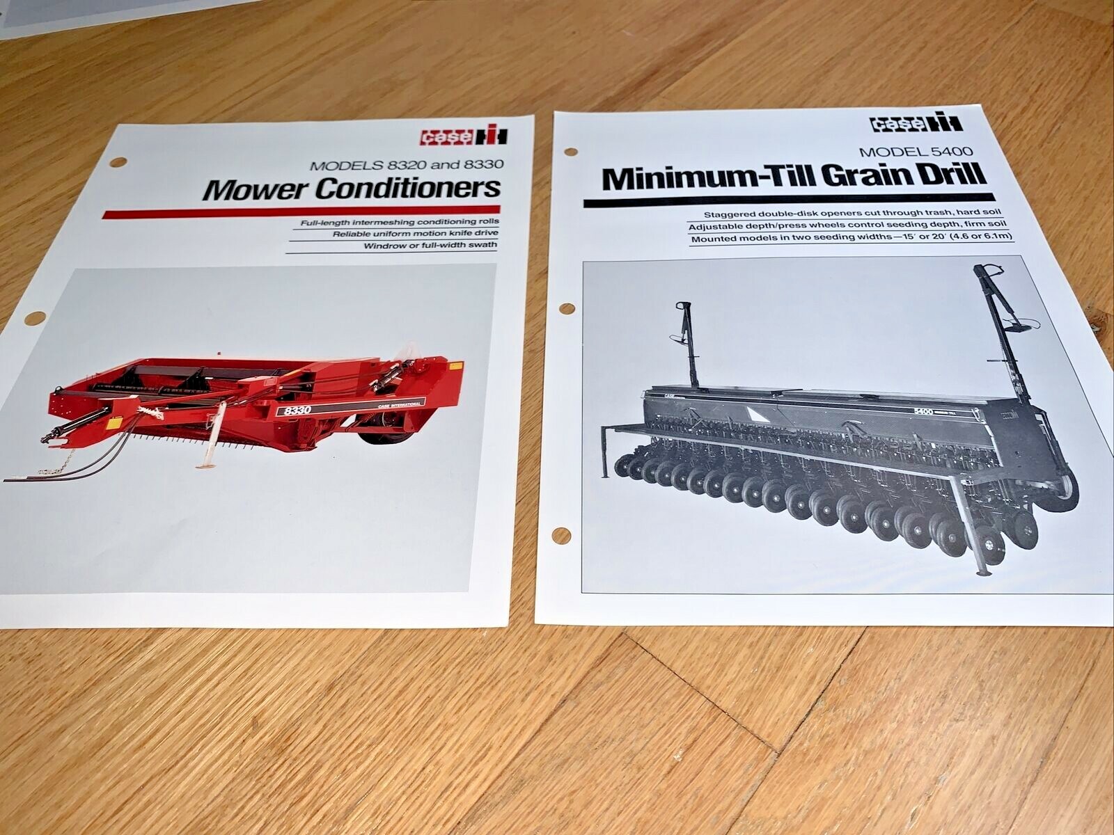 CASE / INTERNATIONAL HARVESTER 6 Sales Sheets Grain Drill / Uni-Loader / Mower