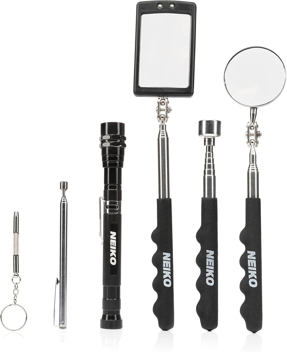 NEIKO 20736A (6) Piece Set, Magnetic Tool & Telescoping Mirror 6 Set