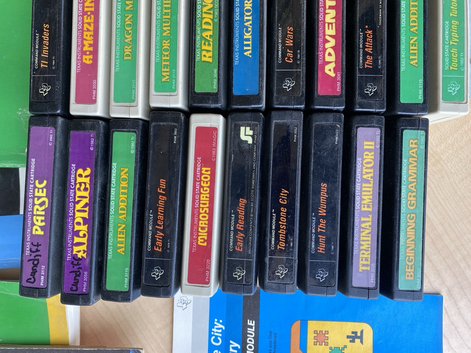 Massive Texas Instruments TI99 4A 99/4A Computer Cartridge Game Lot Untested