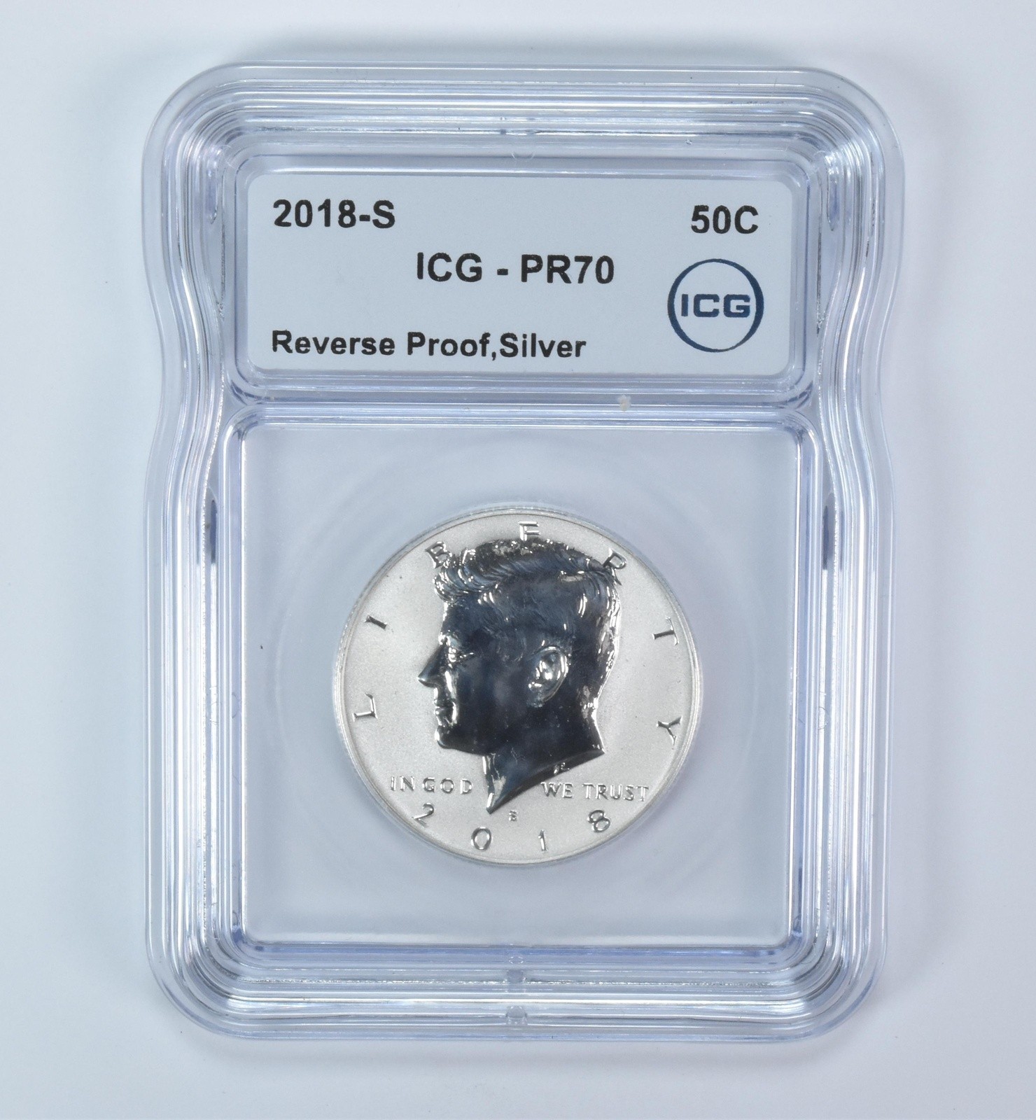 2018-S Kennedy Half Dollar Silver Reverse PR70 ICG
