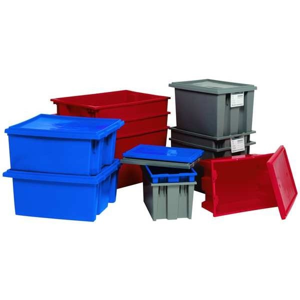 Quantum Storage Systems Snt200gy Stack & Nest Storage Container, 6 Gal, 19-1/2