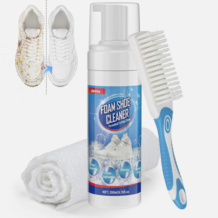 Sneaker Cleaner Foam 6.76 fl oz Shoe Cleaning Kit for White Shoes Stain Remover