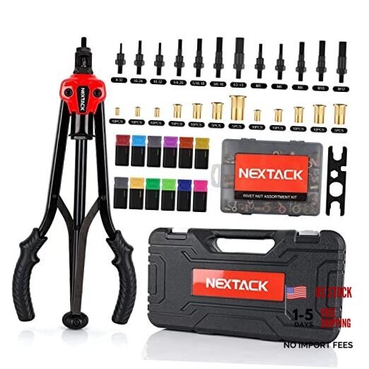 Heavy Duty Rivet Nut Tool Kit, 16-inch Two-Handed Rivnut Tool Kit/105 Nutserts
