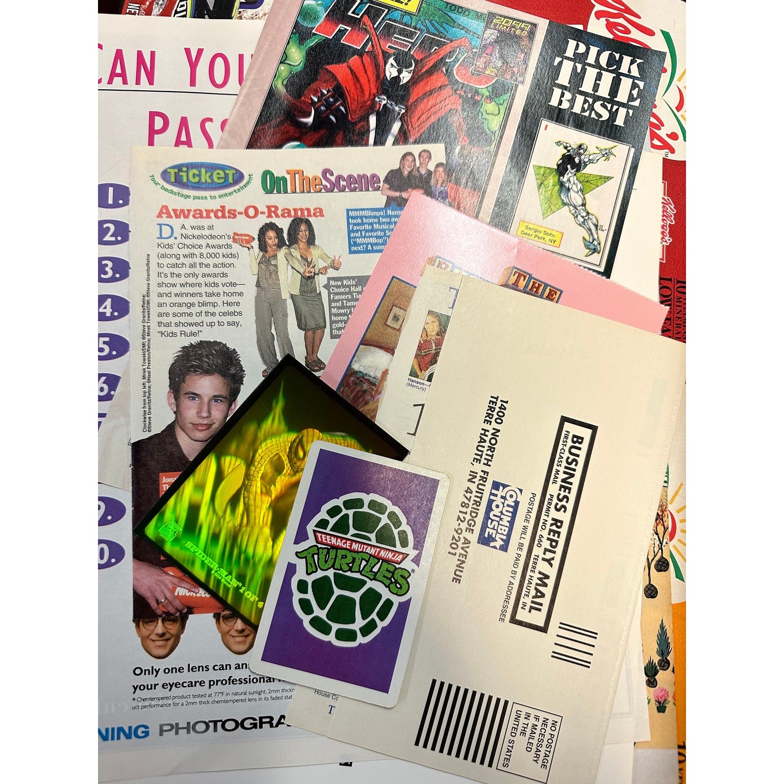 Retro Authentic 1990's Paper Ephemera Bundle -Approx. 20 Pc -Scrapbook/Craft