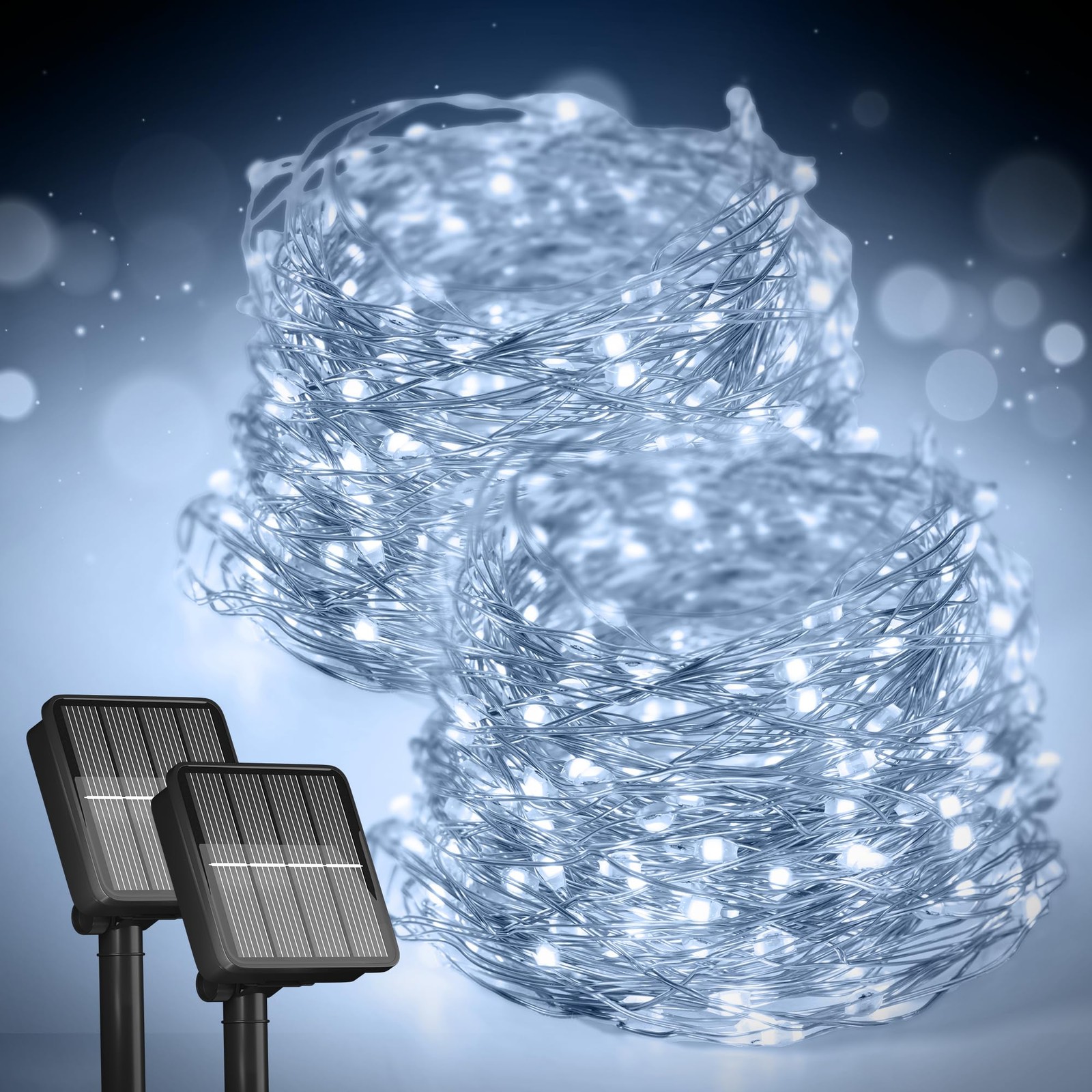 2-Pack Solar String Lights for Outside, 400 LED 144Ft Solar Fairy Lights for ...