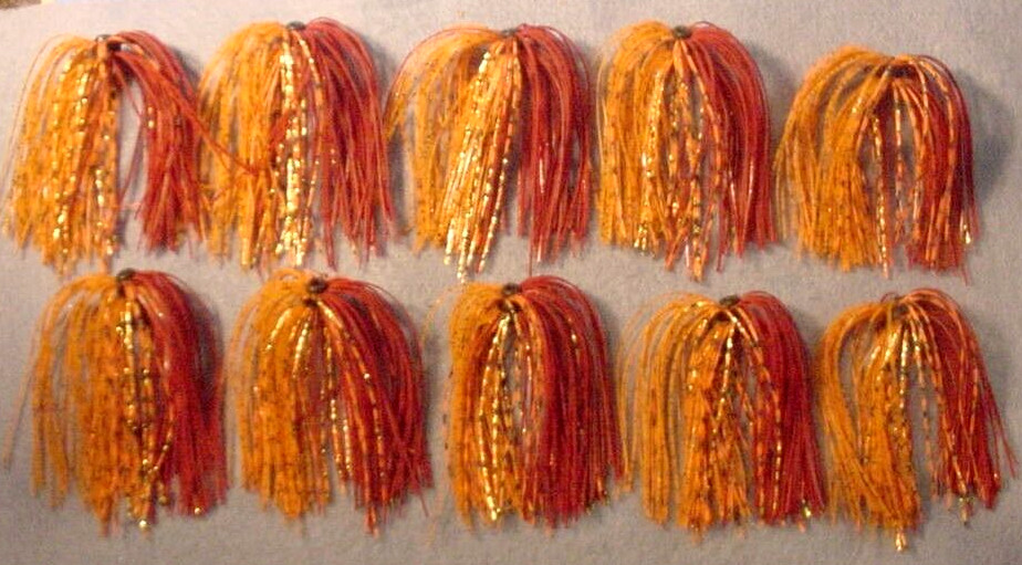 10 ~ BIO-FLEX® Silicone Jig Skirts HOLE-N-ONE Spinnerbait ~Cajun Red Clay Craw
