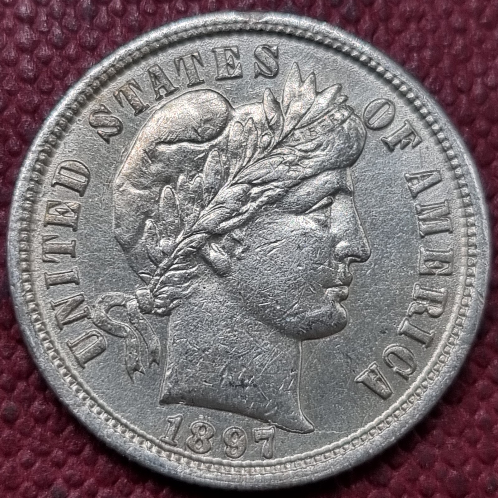 1897 S Barber Dime 10c High Grade AU - UNC Details #80772