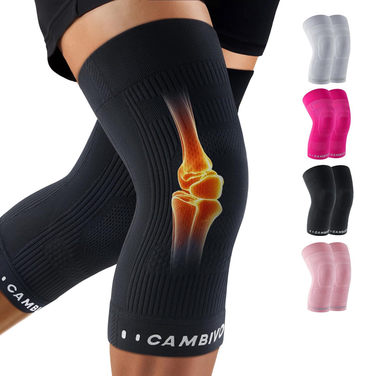 Knee Brace for Women and Men (2 Pack), Ultra-Thin Lightweight Knee Compressio...