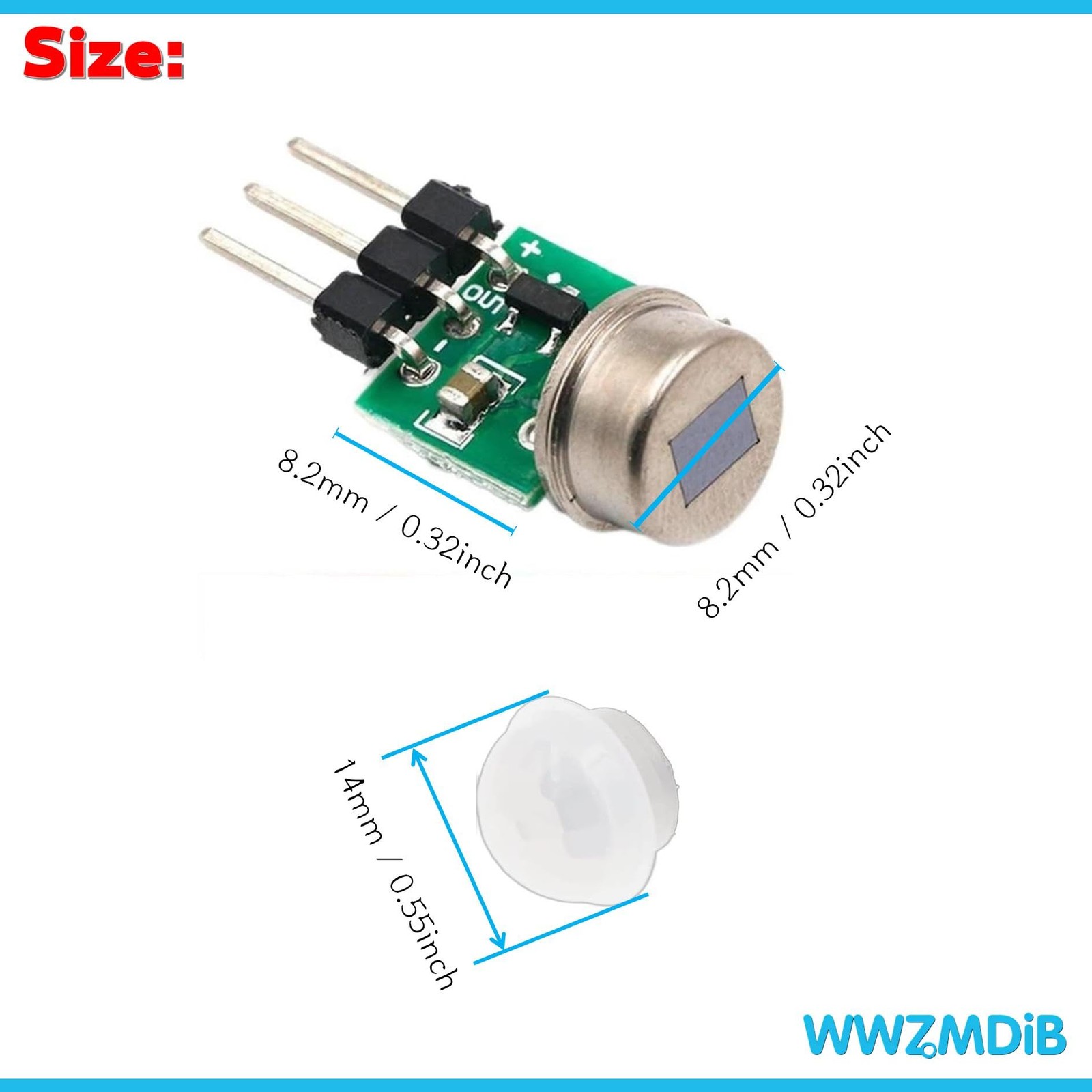 WWZMDiB 5Pcs AM312 Mini Pir Motion Sensor Module HC-SR312 IR Human white