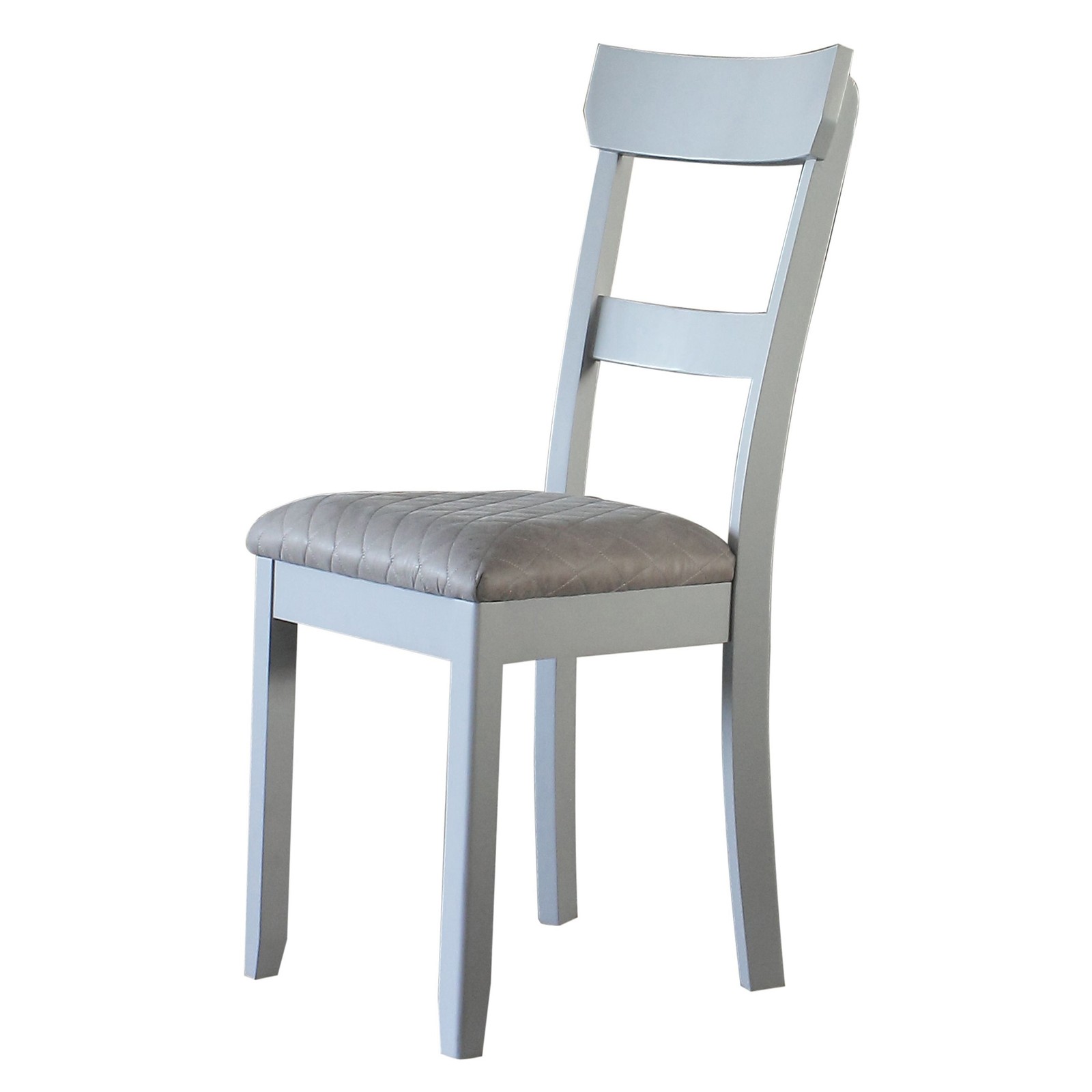 Two Tone Grey and Pearl Grey Ladder Back Side Chairs
