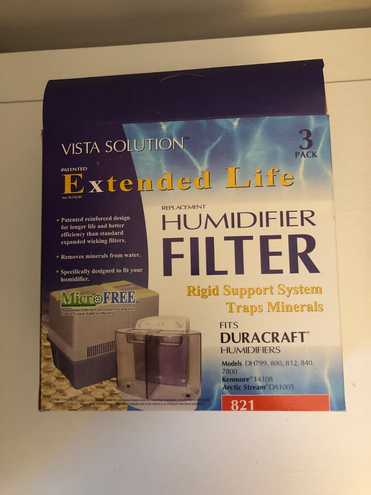821 DU3 HUMIDIFIER WICK FILTER DURACRAFT KENMORE ARTIC STREAM 3 PACK